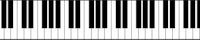 a black and white image of a piano keyboard